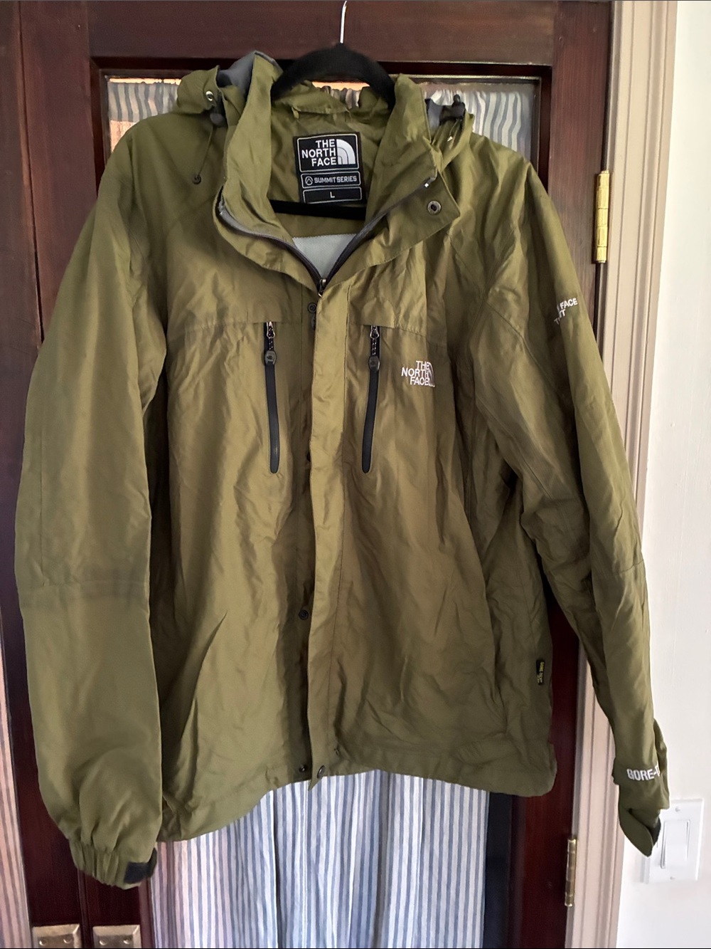 The North Face Olive Hooded Rain Shell